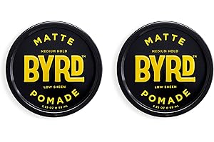 BYRD HAIRDO PRODUCTS BYRD Matte Pomade 2-Pack – Medium Hold, Matte Finish, Add Texture and Sculpt, Safe for All Hair Types, 3.35 Oz Each (Two Pack)