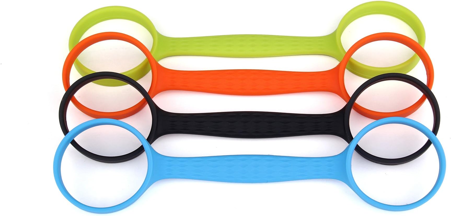 Lifewin 4 Pack Universal Silicone Bottle Bands, Soft Water Bottle Carrier, Stretchable Bottle Holder Strap for Outdoor Activities