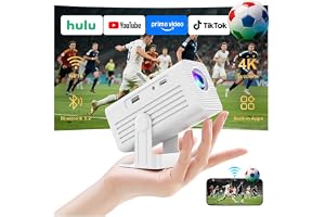 Mini Projector with Wifi and Bluetooth,4K Supported Smart Projector | Built-in Apps,XENPONAD Portable Projector for Bedroom Celling Camping & Outdoor, Movie Projector with Speaker, Auto Keystone