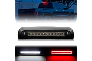 Smoked LED 3rd Third Brake Light for 2014-2018 Chevy Silverado GMC Sierra 1500 2500HD 3500HD, Rear Cab Roof Cargo Light High 