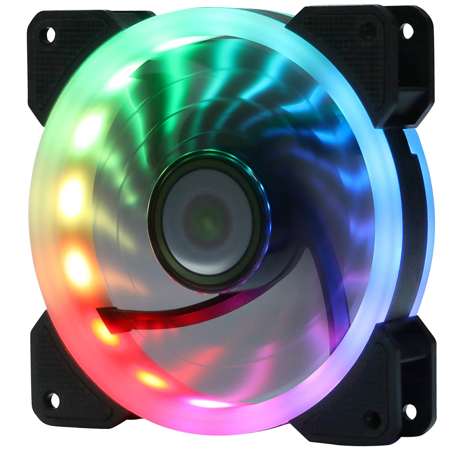 Rainbow RGB LED 120mm Computer Case Internal Cooling Fan for Computer Case, CPU Air Cooling (Single Rainbow Fan, Cannot be Used Alone, A Series)
