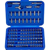 NEIKO 10048A Security Bit Set 100-Piece Set Cr-V Steel 1/4-inch Adapters Phillips Slotted Hex Torx Star Tamperproof Pozi Square Spanner Torque Tri-Wing Clutch Spline Wing Nut, Security Torx Bit Set