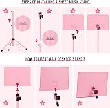 CAHAYA Sheet Music Stand Metal Portable with Carrying Bag CY0194-1 Pink view 6