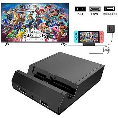 Buy Switch Tv Dock Replacement For Nintendo Switch Dock Portable Switch Charging Dock Tv Switch Docking Station With 4k Hdmi Usb 3 0 Port Usb C Power Input 3 5 Headphone Jack Online