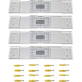 Yuly Heavy-Duty Building Crack Monitor For Concrete Masonry And Stucco Crack Gauge Monitor Crack Measuring Crack Width Gauge, 4 Pack