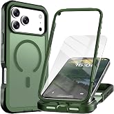 Ratcase Magnetic for iPhone 18 Pro Case/iPhone 17 Pro Case Army Green | With Screen Protector,Compatible with MagSafe,Heavy Duty Protection,2-Layer Durable Shockproof Bumper Phone Case 6.3"