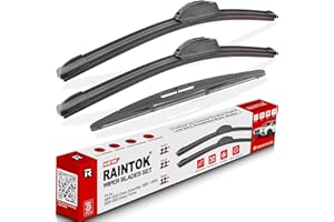 RAINTOK Windshield Wiper Blades Replacement for 2009-2013 Chevy Suburban 1500 2500 & 2009-2013 Chevrolet Chevy Tahoe Front Rear Wipers Blade Set - 22" 22" 12"