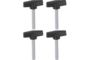 HARFINGTON 4pcs Tee Wing Knobs M10 x 45mm Metric Male Threaded Stud 55mm T Head Plastic Knob Handles Thumb Screws Hand Clampi