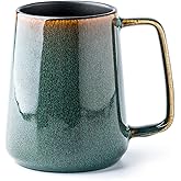 Large Ceramics Coffee Mugs,24 oz,Large Handle Design,Extra Large Tea and Coffee Cup for Office and Home，Microwave and Dishwasher Safe(Color:24 oz green)