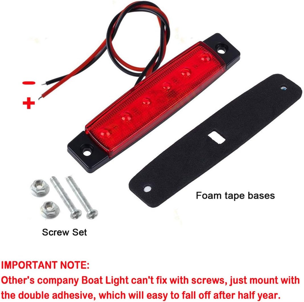Shangyuan Boat Navigation Lights, Stern Lights for Boats, Marine Led Strip Lights for Boat Lights Bow and Stern, Navigation Lights for Boats Led, Kayak Lights, DC 12V 2PCS (Red and Green): Automotive