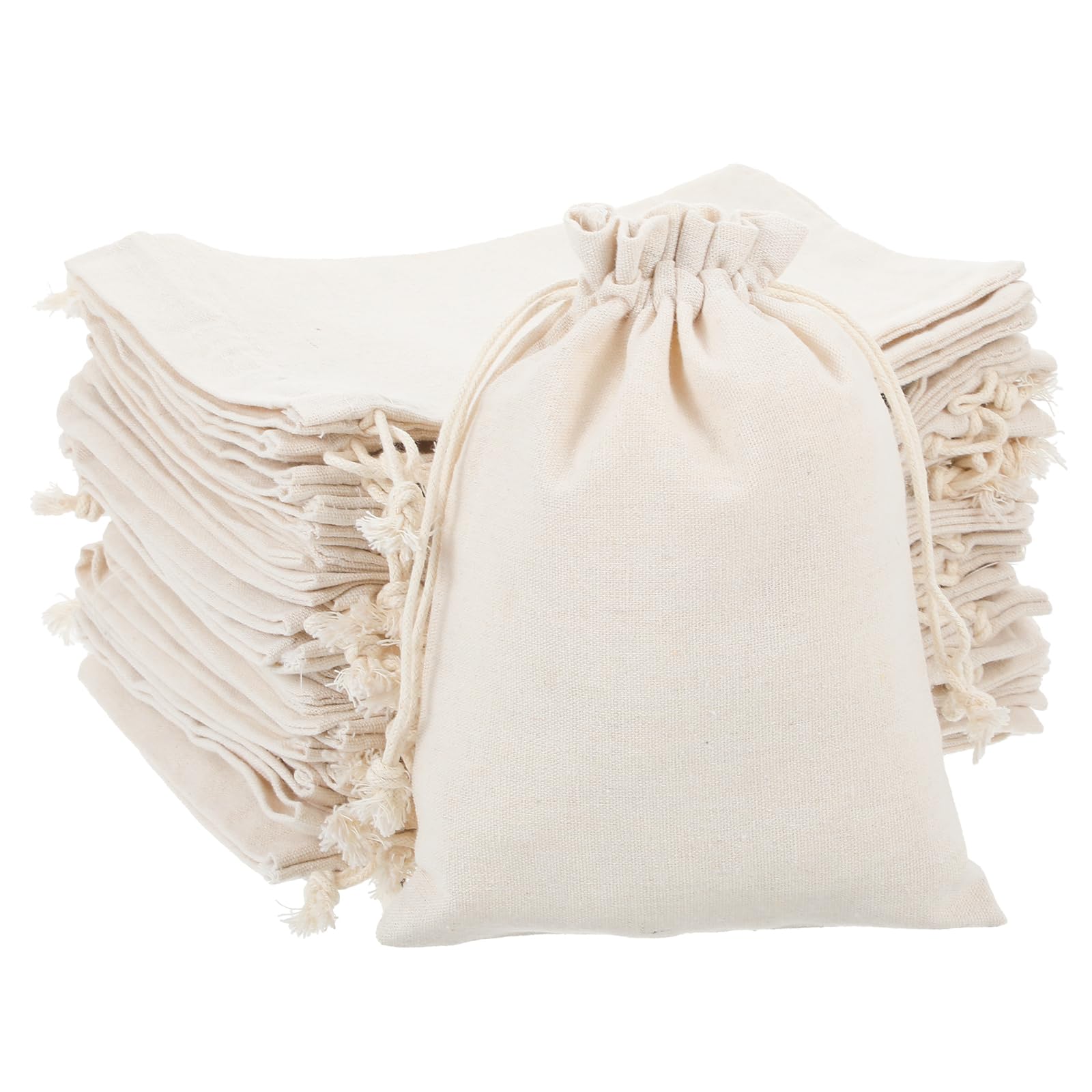 Photo 1 of Abeillo 30Pcs Cotton Muslin Drawstring Bags, 7x9 Inches Cloth Gift Bags with Drawstring Reusable Fabric Pouches for Party Favors, DIY Crafts, Gift Wrap, Jewelry Storage