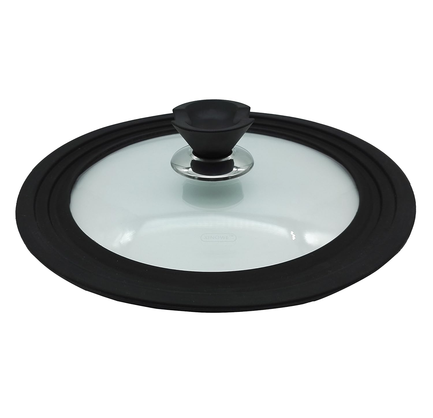 Xinowe Universal Tempered Glass Silicone Lid, glass pot lid