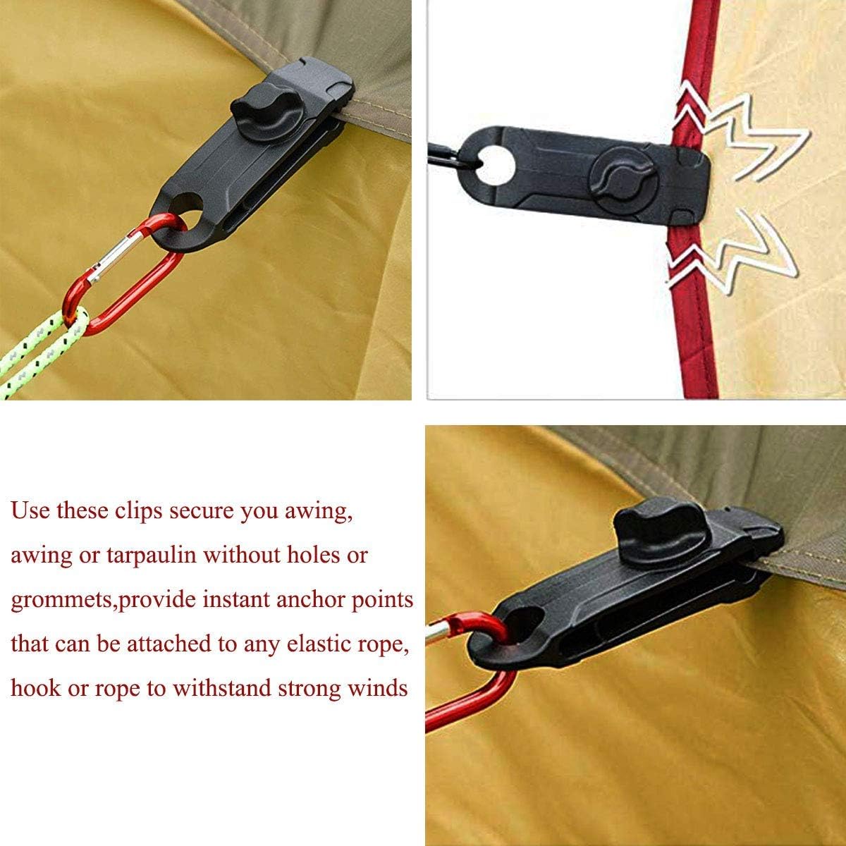 12pcs Tarp Canvas Clips Heavy Duty Lock Grip Clamps Thumb Screw Tent Clip Awning Clamp Set Jaw Tent Snaps Tarps Canopies and Covers Locking Clamp Design for Outdoors Camping Farming Garden Tarps: Sports & Outdoors