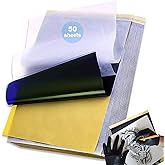 Tattoo Transfer Paper - Autdor 50 Sheets A4 Thermal Stencil Paper for Tattooing DIY Clear Tattoo Stencils Compatible with Thermal Printers &amp; Tattooing Supplies