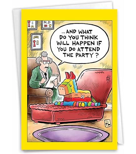 Carte Anniversaire Humour NobleWorks - Chien Serveur - 12x18cm - Enveloppe Incluse