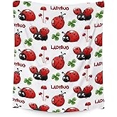 NICEFORNICE Ladybug Blanket for Girls - 40 x 50 Inches Cute Lady Bug Blanket for Boys - White Fuzzy Warm Decor for Couch, Sofa