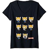 Womens Aggretsuko Current Mood V-Neck T-Shirt