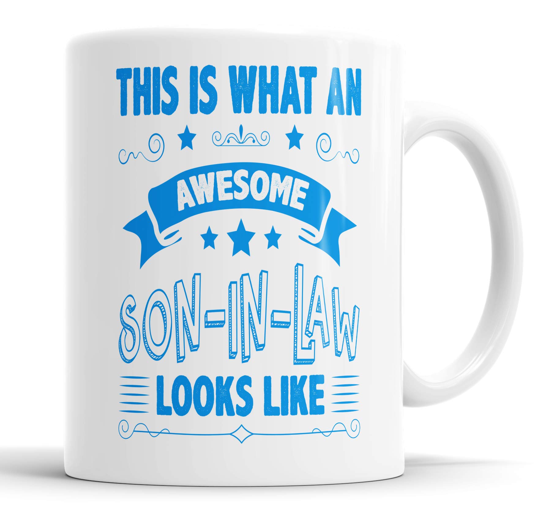 This is What an Awesome Son in Law Looks Like Mug Humour, Joke, Leaving Present, Friend Gift Cup Birthday Christmas, Ceramic Mugs