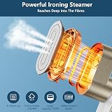 PKBD Travel Iron Handheld Clothes Steamer 1200W LED Screen 6 Steam Levels Gold view 4