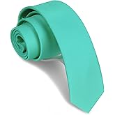 GUSLESON 2.4" (6cm) Solid Color Slim Tie Skinny Necktie for Men