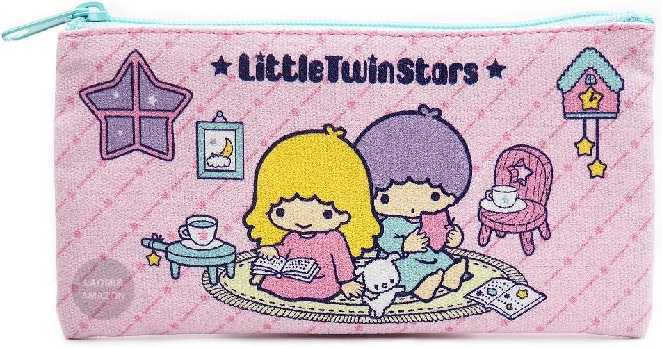 Sanrio Canvas Pencil Case,Coin Pouch,Cosmetic Bag (Little Twin Stars [ SAD-FM2-KL ])