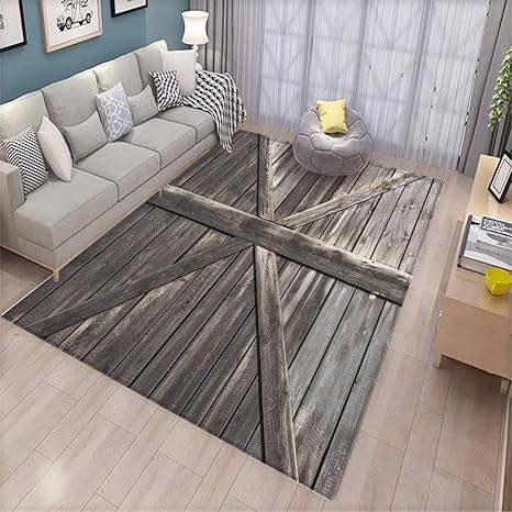 Amazon Com Rustic Area Rugs For Bedroom Old Wooden Door