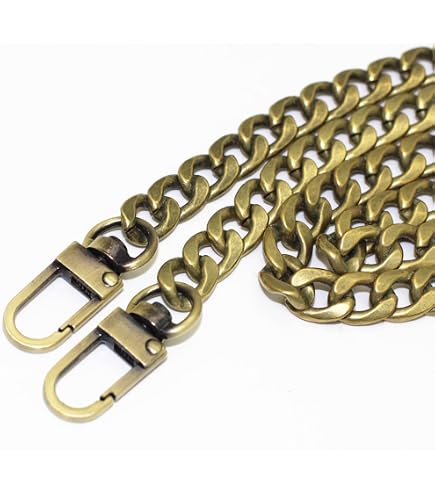 Uxcell 43 Inch Iron Flat Chain Strap With Toggle Clasps - Gold Tone Purse Chain For Handbag, Shoulder Bag, Crossbody DIY Replacement