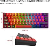 Snpurdiri 60% Wired Gaming Keyboard 61 Keys True RGB Backlit Ultra-Compact view 5