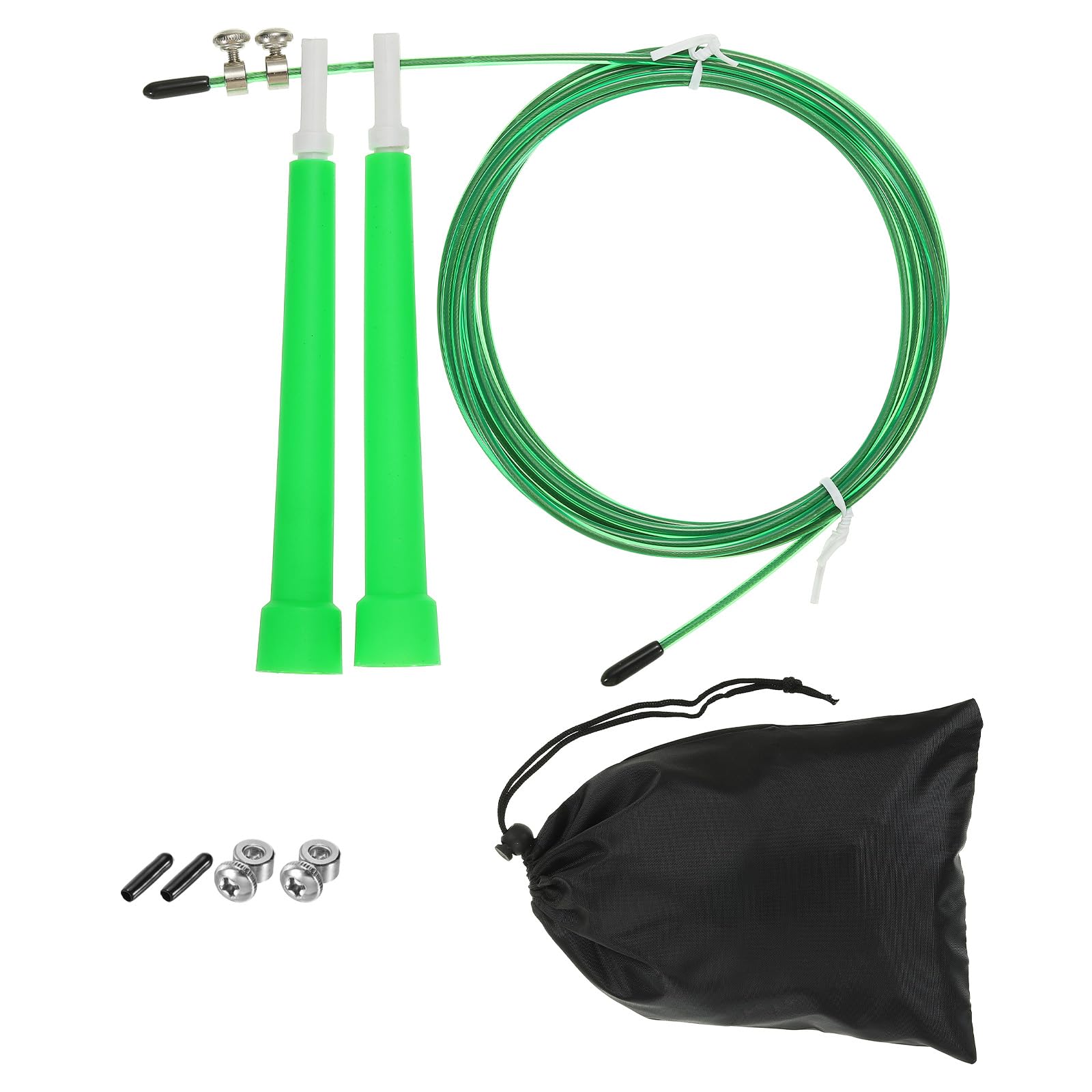 PATIKIL Speed Jump Rope, Adjustable Speed Skipping Rope Tangle-Free Fast Jump Rope with Storage Bag and Spare Parts for Fitness Training, Green