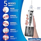 Binefia Water Flosser Cordless 5 Modes IPX7 300ML 6 Tips USB Rechargeable view 2