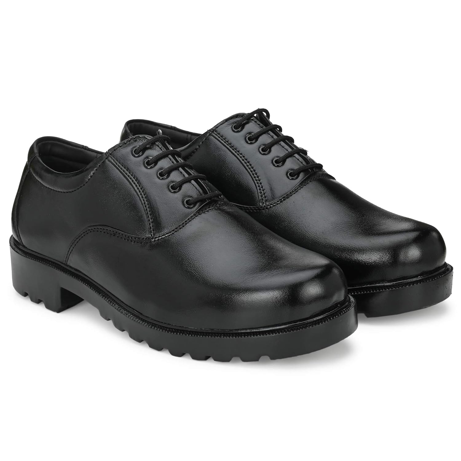 Buy ASTRO Genuine Leather Black Police Shoes for Men OX4003 at Amazon.in