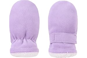 MniJiza Newborn Baby Winter Mittens Toddler Warm Fleece Lined Gloves No Scratch Adjustable Mitten for Infant Boys Girls