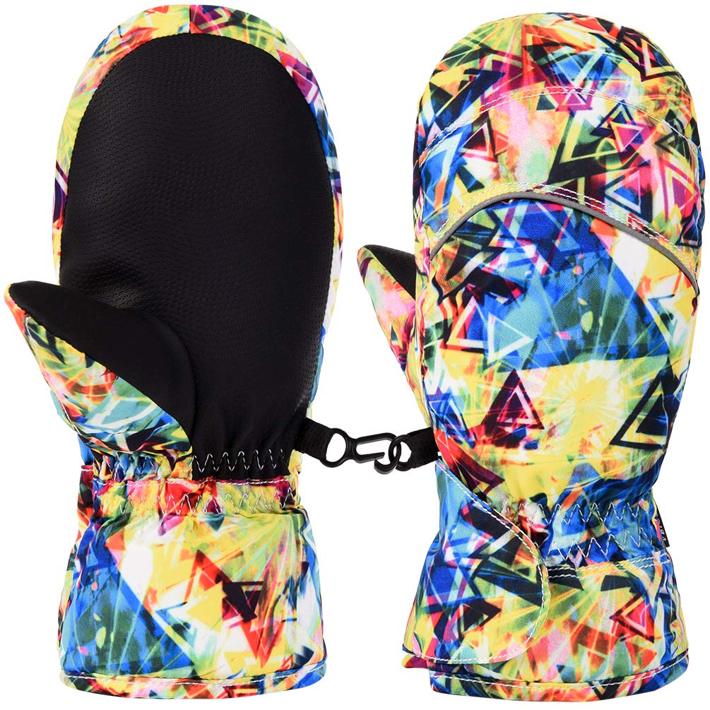 VBG VBIGER Kids Winter Mittens Baby Boys Girls Warm Ski Snow Mittens Camo Print Windproof Cold Weather Gloves for Child 2-7 Years (Small, Camo Color 1)