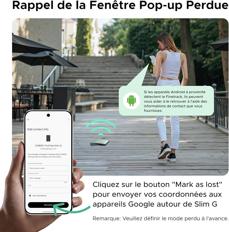 FineTrack Slim G Smart Tag Traceur Fonctionne Android Uniquement