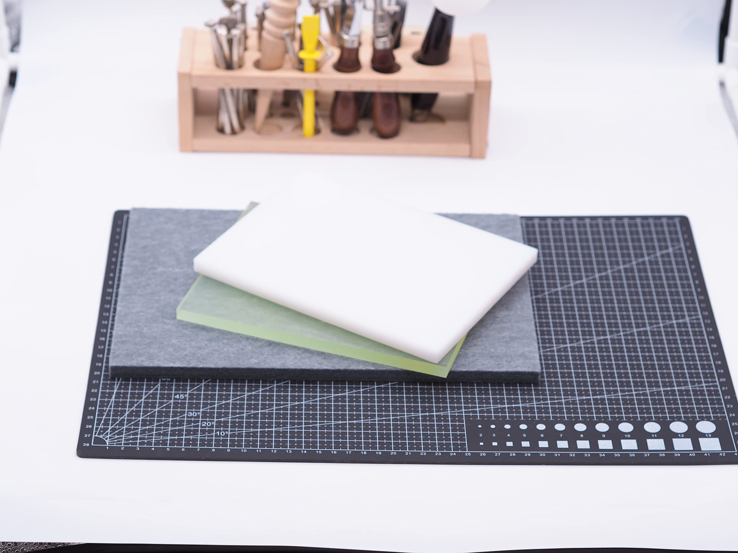 3 Leather Punch Pads Punching Mats and Sound Absorbing Pad 3 Pack Set (Middle Version)