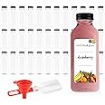 Juice Bottles with Caps for Juicing & Smoothies, Reusable Clear Empty Plastic Bottles with Caps, 16 Ounce Drink Containers for Mini Fridge, Juicer Shots, Small Water Bottles Bulk 16 oz (35 Pack)