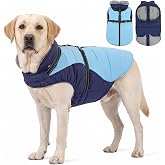 XL Dog Winter Coat, Dog Puffer Jacket with Harness Built in, Pet Snowsuit | Pet Fleece Vest Zip-Up Cold Weather Coats for Large Dogs, Dog Turtleneck Coats, French Bulldog, Dachshund, Navybue XL
