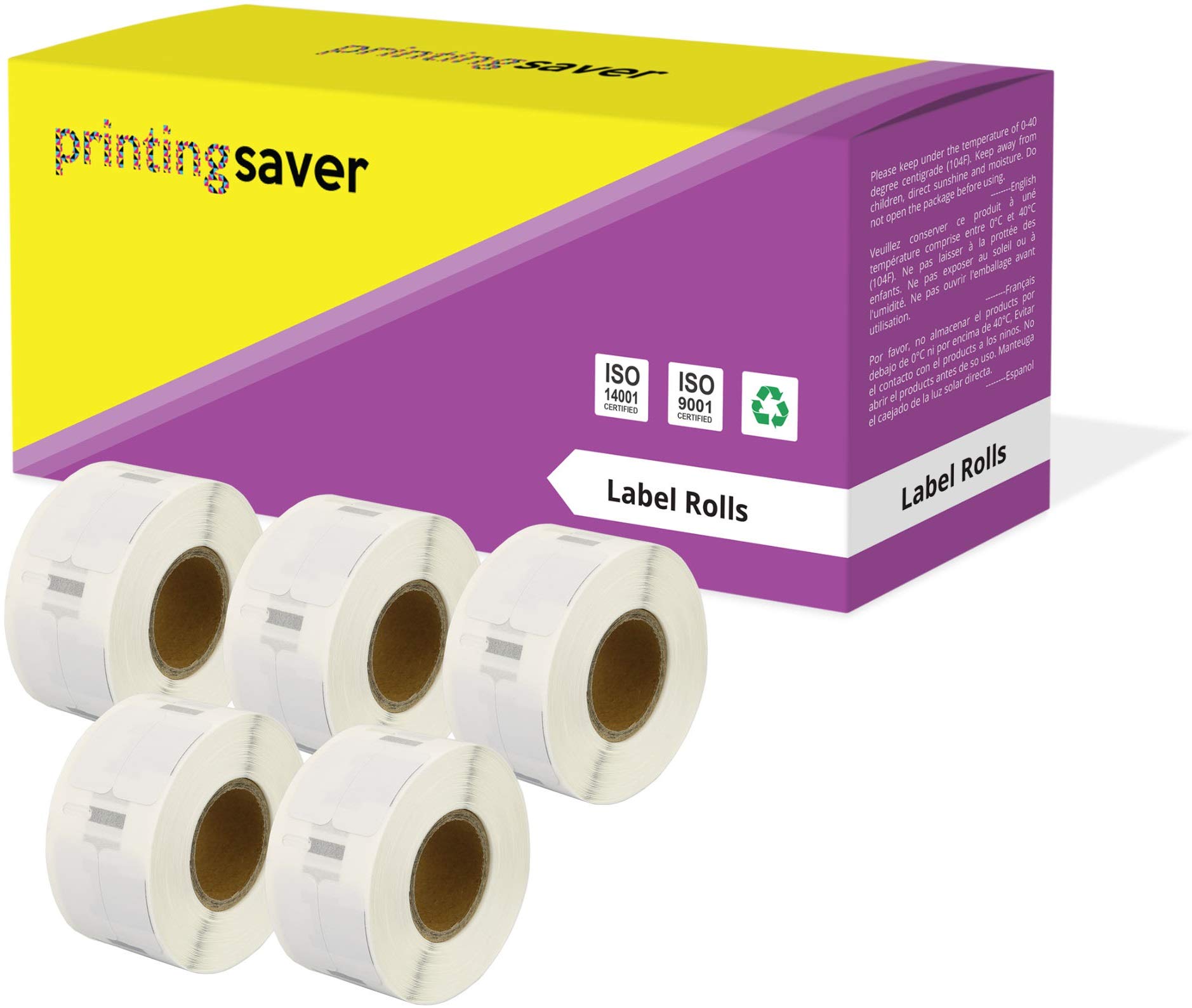 Printing Saver 5X 11353 12 x 24 mm Compatible Multipurpose Labels Rolls (1000 Labels per Roll) for LabelWriter 310 320 330 4XL 400 450 Turbo/Twin Turbo/Duo & Seiko SLP Label Printers