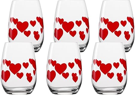 Stolzle Lausitz 352 66 09 Bicchieri Motivo Con Cuori Rossi L Amour Set Di 6 Pezzi 335 Ml Prodotti In Germania Amazon It Casa E Cucina