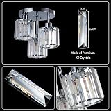 Rayofly 3-Lights Crystal Ceiling Light Chrome Semi Flush Fixture view 7