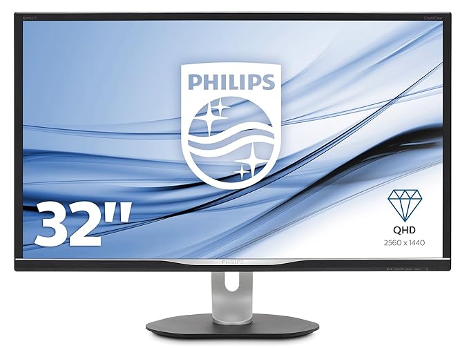 Philips BDM3270QP/00 81 cm (32 Zoll) Monitor (VGA, HDMI, DisplayPort, 4 x USB, 2560 x 1440, 60 Hz, 5 ms, Pivot) schwarz