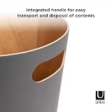 Umbra Woodrow 2 Gallon Modern Wooden Trash Can Dark Grey/Natural view 6