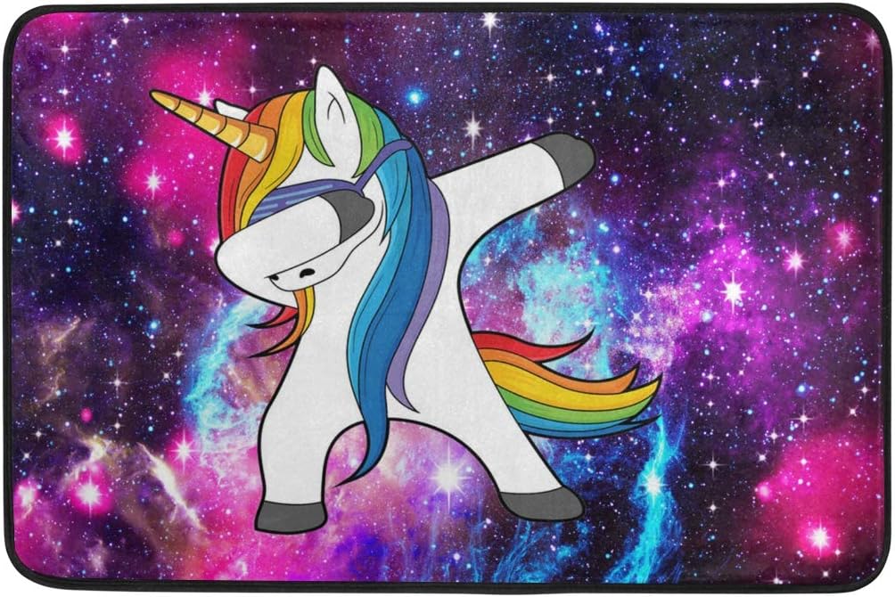 Alfombrilla de baño con diseño de unicornio de galaxia para entrada