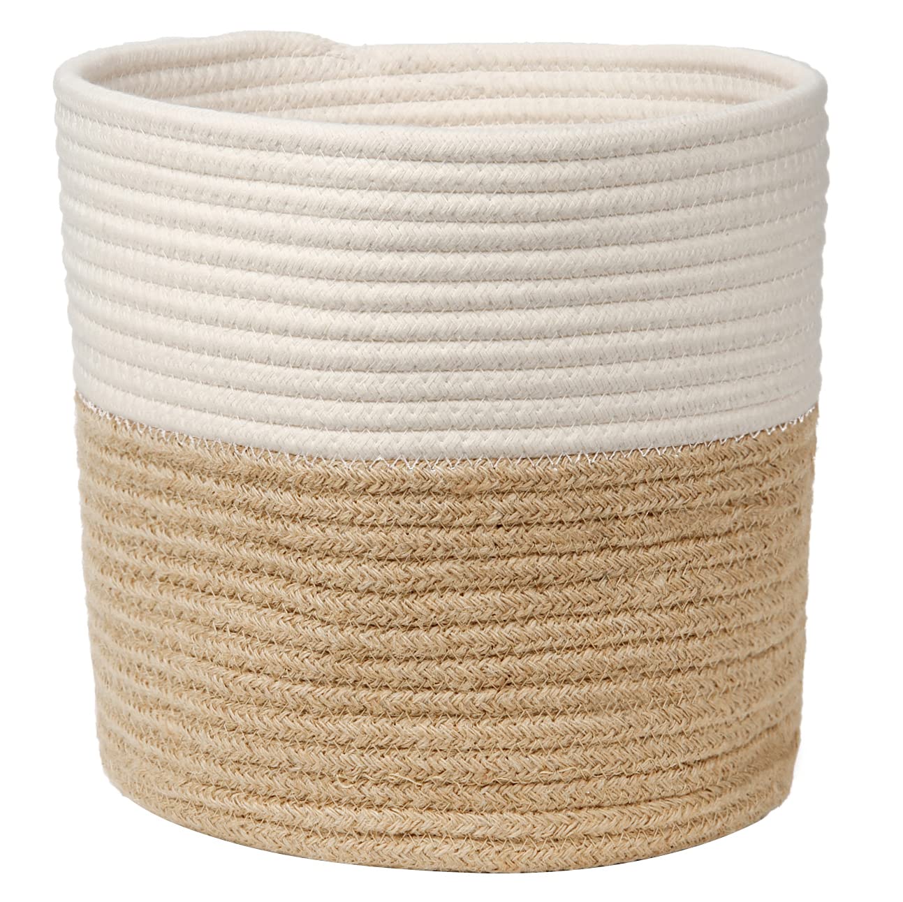 Briful 10"x10" Cotton Rope Woven Basket 25cmx25cm Plant Pots Indoor Jute Planter Rope Plant Baskets Plant Containers for Plants, Toys, Crafts, Rustic Home Decor
