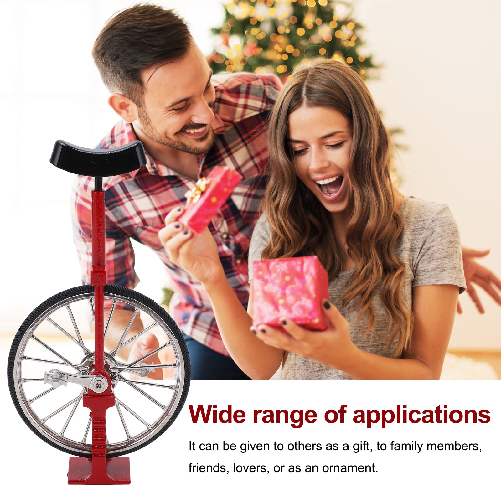 Mini Finger Bike Model, Exquisite Simulated Unicycle Ornament, AlloyTextured Single Wheel Unicycle Ornament Toy