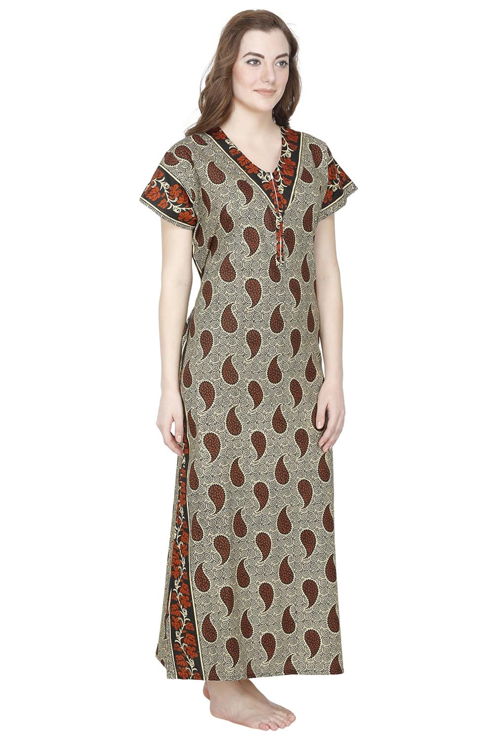 secret wish women's cotton nighty, nightdress (free size)