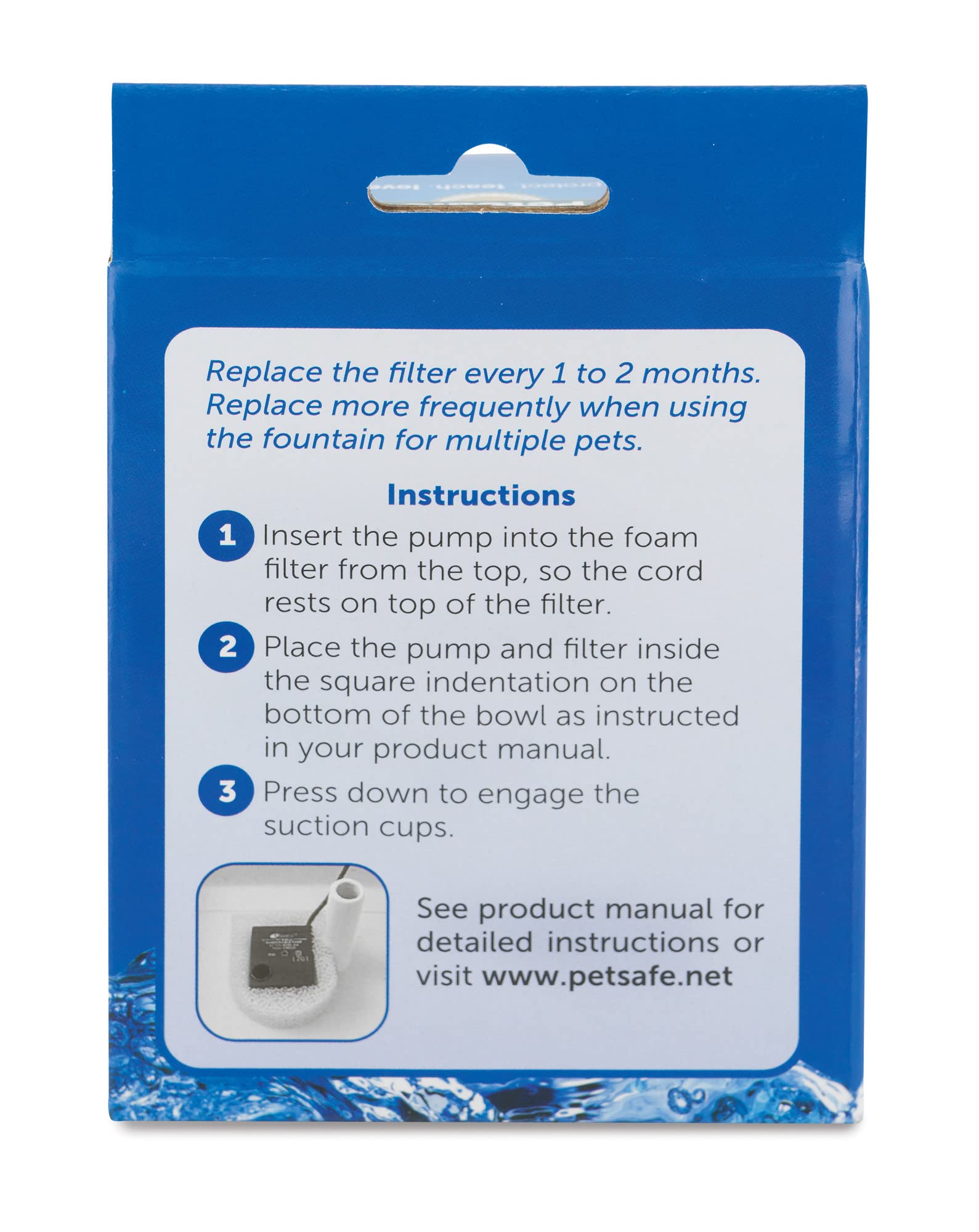 PetSafe Drinkwell Replacement Foam Filters - Improves Water Cleanliness - Protects Pump - Catches Hair & Debris - Compatible with Ceramic, Stainless, & Plastic Pet Fountains