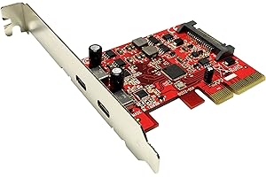 Ableconn PU31-2C-2 USB 3.1 Gen 2 (10 Gbps) 2-Port Type-C PCI Express (PCIe) x4 Host Adapter Card (ASMedia ASM2142 Chipset) - 