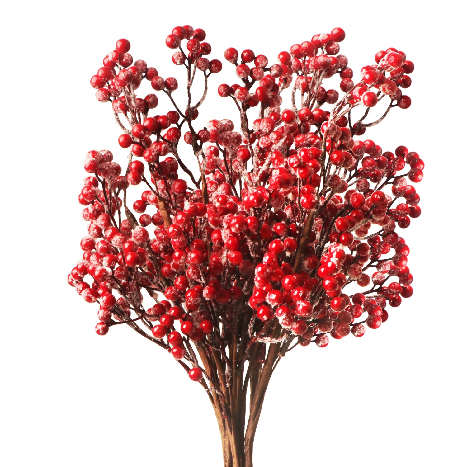 6 PCS Artificial Red Berry Stems,19.7 Inch Long Burgundy Red Berry Picks Holly Berries Branches for Christmas Tree Decorations Crafts Wedding Holiday Season Winter Décor Home Decor