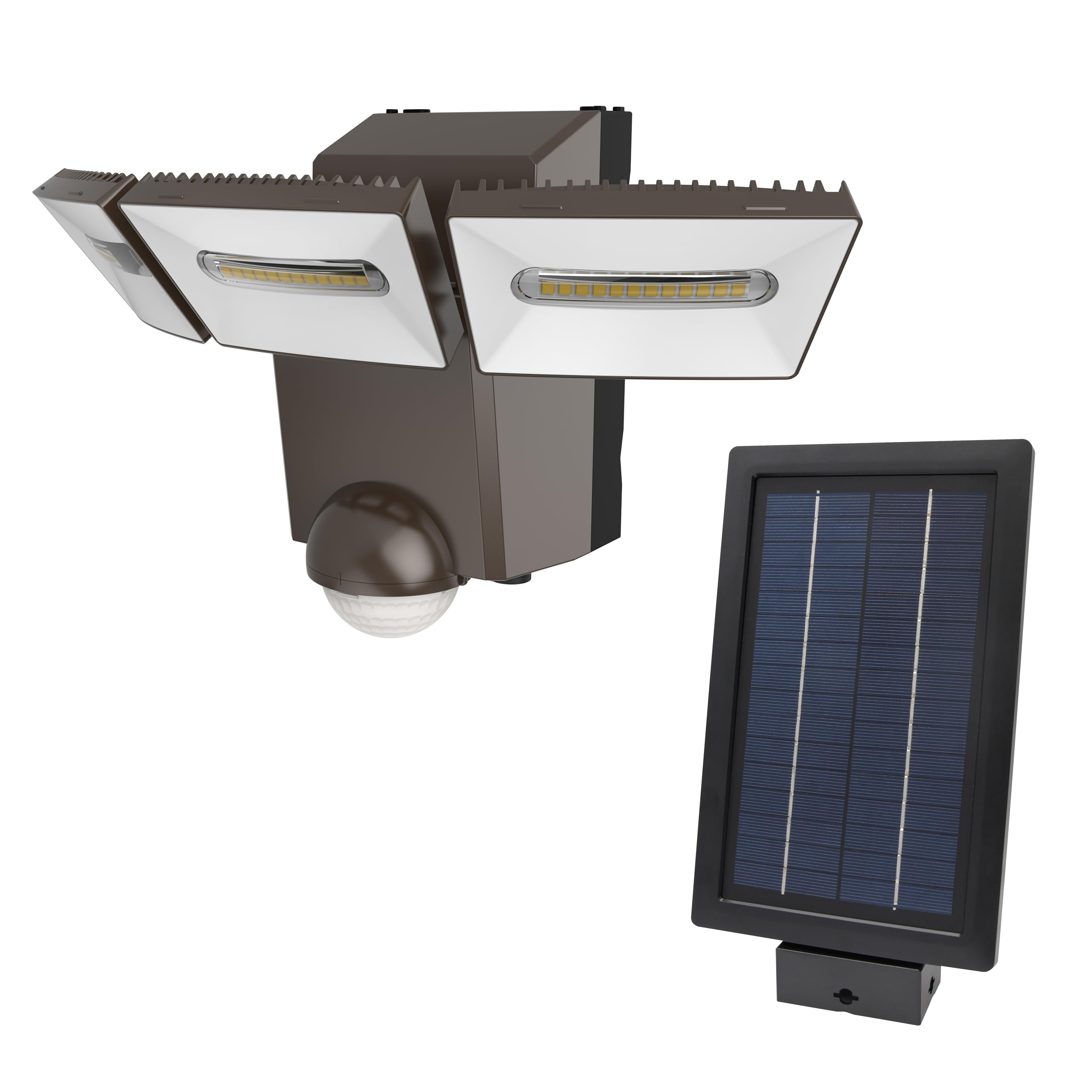 Bronze IQ Triple Spot PIR Solar Powered Security Light - Outdoor Security Wall Light - Exterior Solar Powered PIR Motion Sensor - 2100 Lumen LED Triple Spot (Single), LS1921-BZ